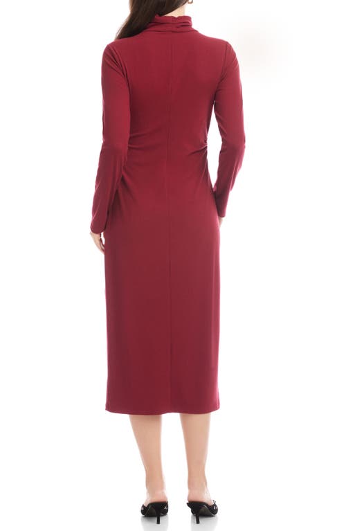 Fifteen Twenty Tasha Turtleneck Long Sleeve Sweater Dress In Burgundy
