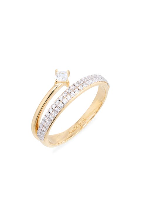 Pavé Cubic Zirconia Illusion Ring