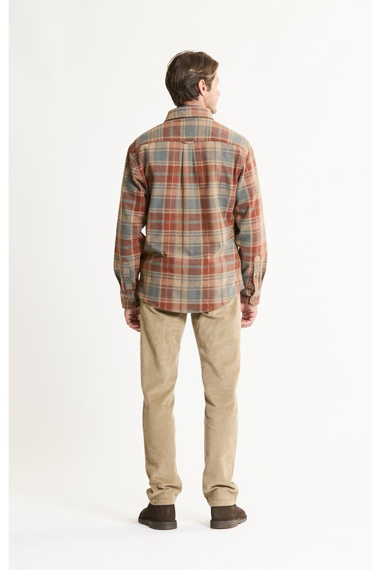 Knit Flannel Button-Up Shirt, Alternate, color, BROWN
