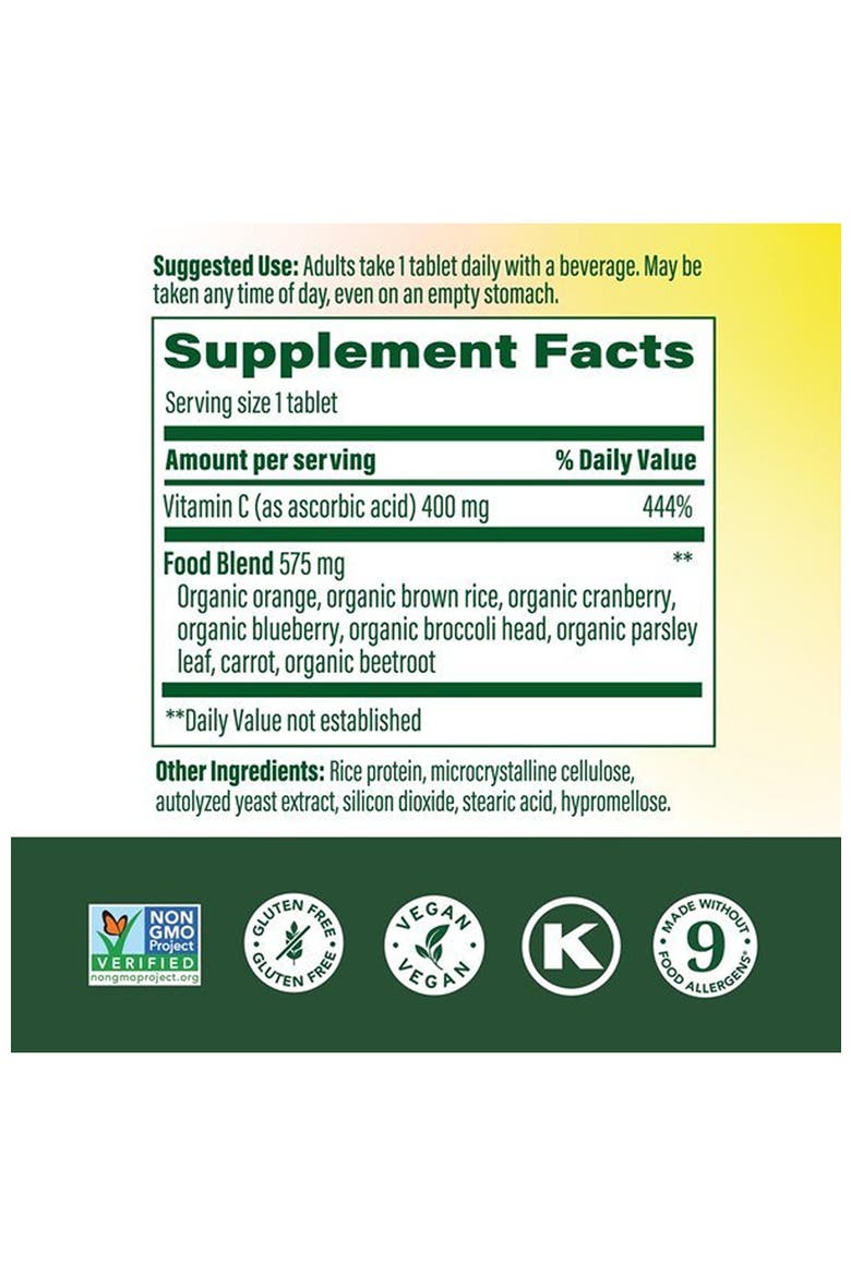Ultra C 400 mg, Vegan Vitamin C Immune Support Supplement, 60 Tablets, Alternate, color, None