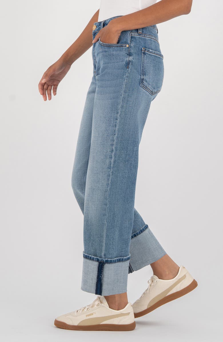KUT from the Kloth Sienna Cuffed High Waist Relaxed Straight Leg Jeans, Alternate, color, Love