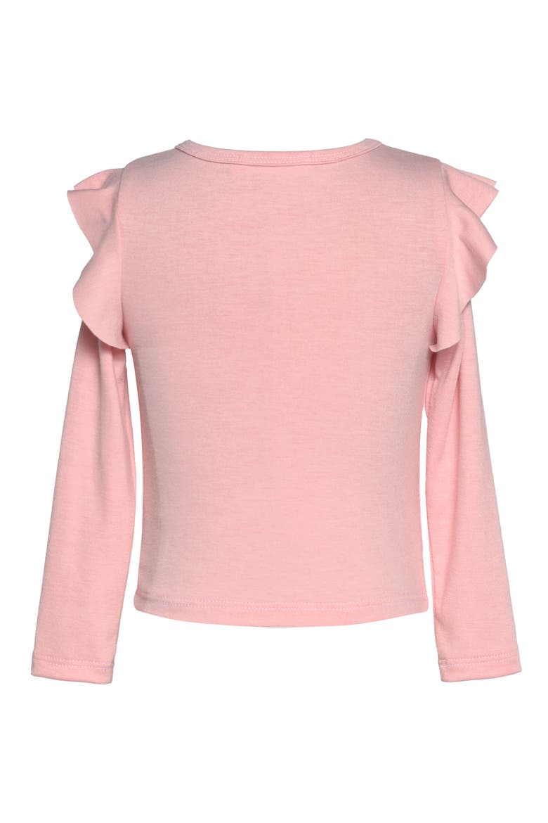 Kids' Ruffle Accent Cotton T-Shirt, Alternate, color, PINK
