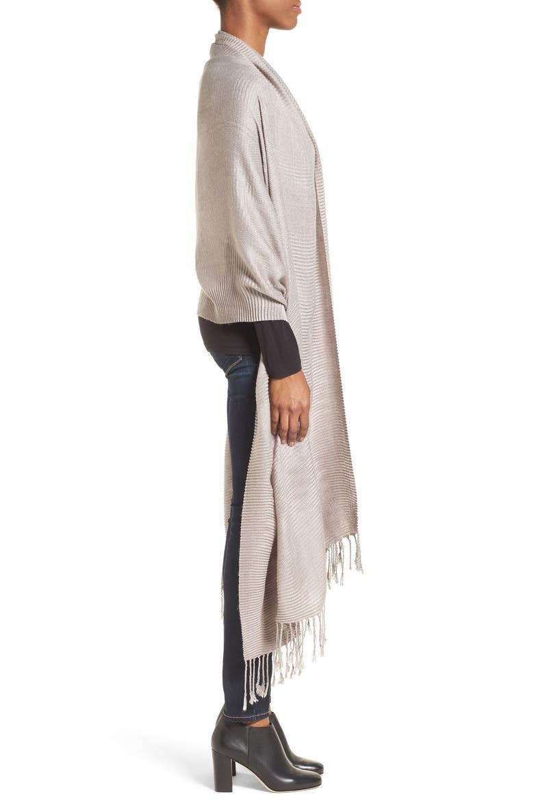 Fringe Textured Wrap, Alternate, color, GREY GULL