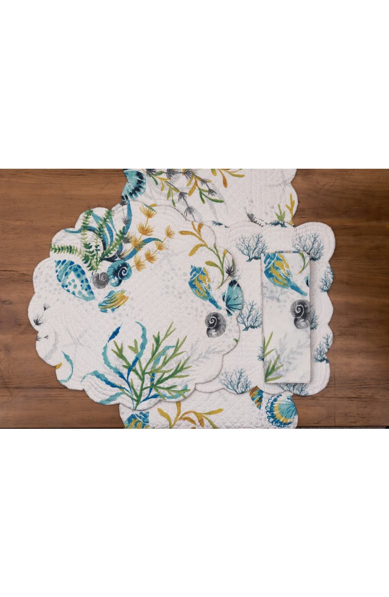 C&F Home Marlowe Sound Round Placemats Set of 6, 17", Alternate, color, Blue