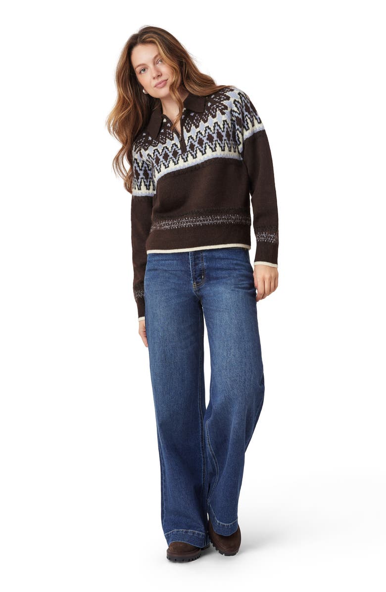 Scotch & Soda Quarter Zip Pullover, Alternate, color, Seal Brown Even Antique White