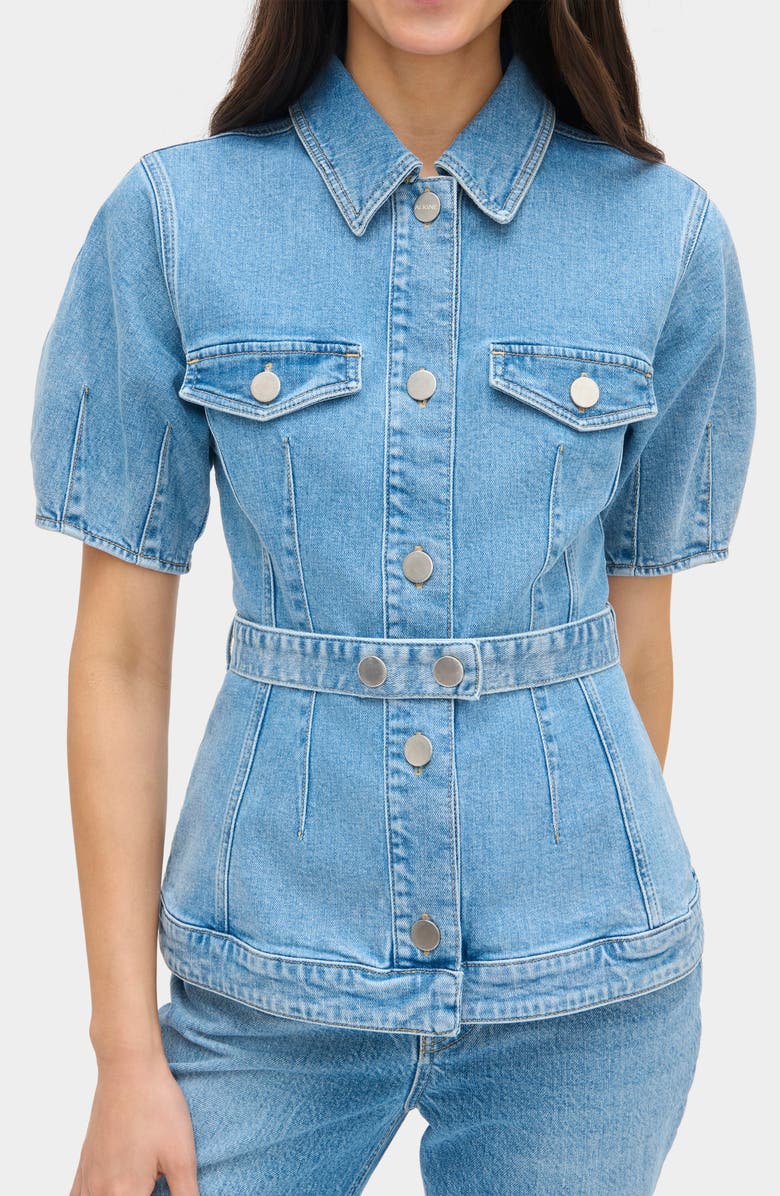 ALIGNE Jette Stretch Organic Cotton Denim Shirt, Main, color, New Lightwash