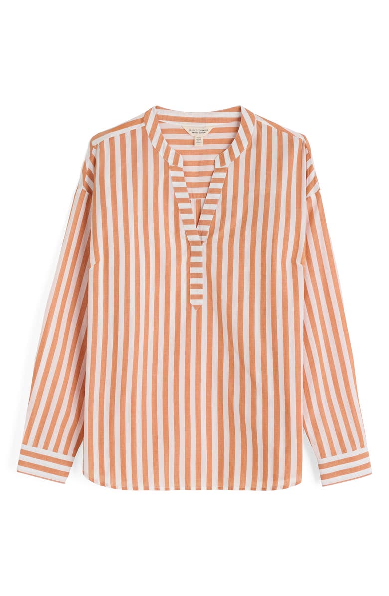 Seasalt Cornwall Eyebright Stripe Organic Cotton Popover Shirt, Alternate, color, Mini Scallion Cumin