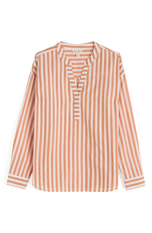 Shop Seasalt Cornwall Eyebright Stripe Organic Cotton Popover Shirt In Mini Scallion Cumin