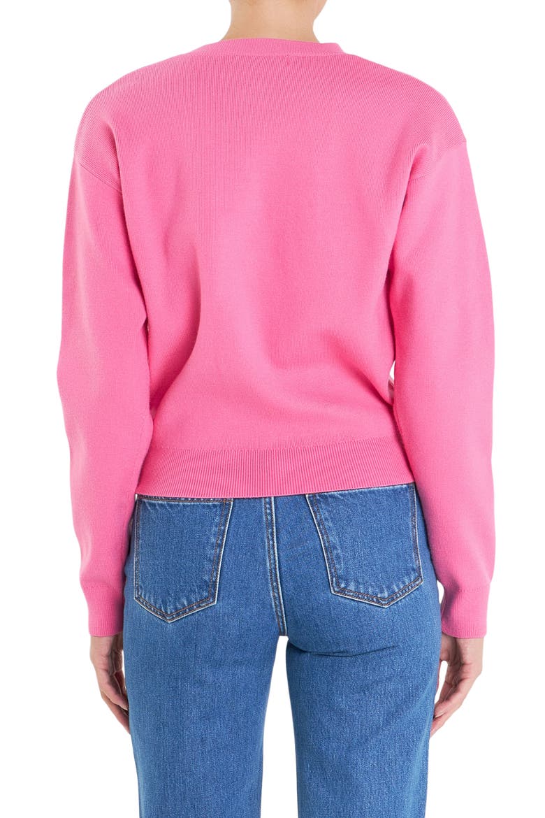 Sports Club Embossed Monogram Crewneck Sweater, Alternate, color, PINK