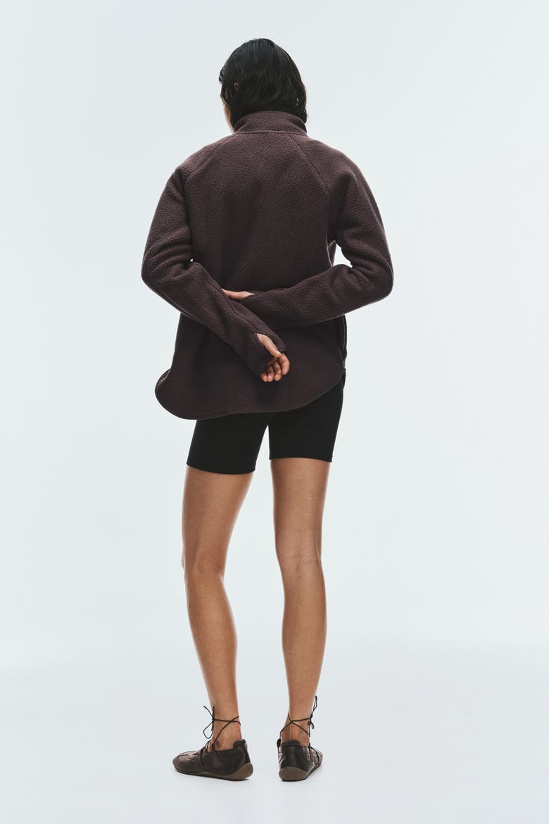 Teddy Fleece Activewear Jacket, Alternate, color, Dark heather