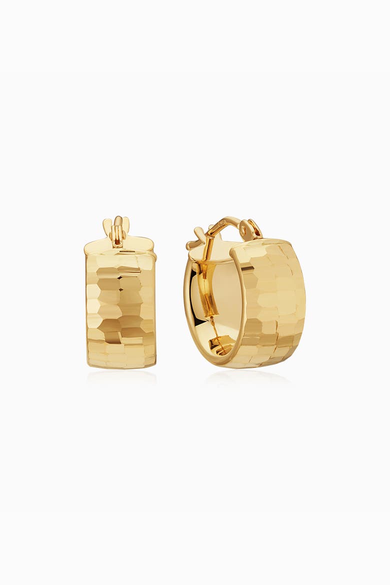 14K Gold Reflections Bold Midi Hoops, Main, color, Yellow Gold