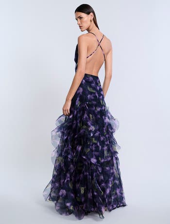 Printed Organza Gown
