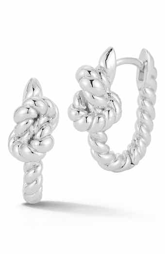Twisted Knot Huggie Hoop Earrings