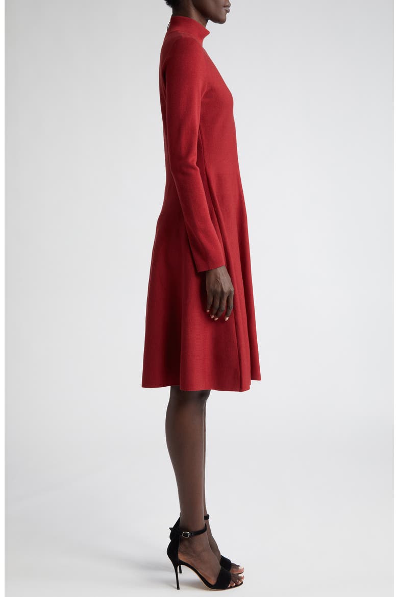 Long Sleeve Knit Dress, Alternate, color, CRIMSON