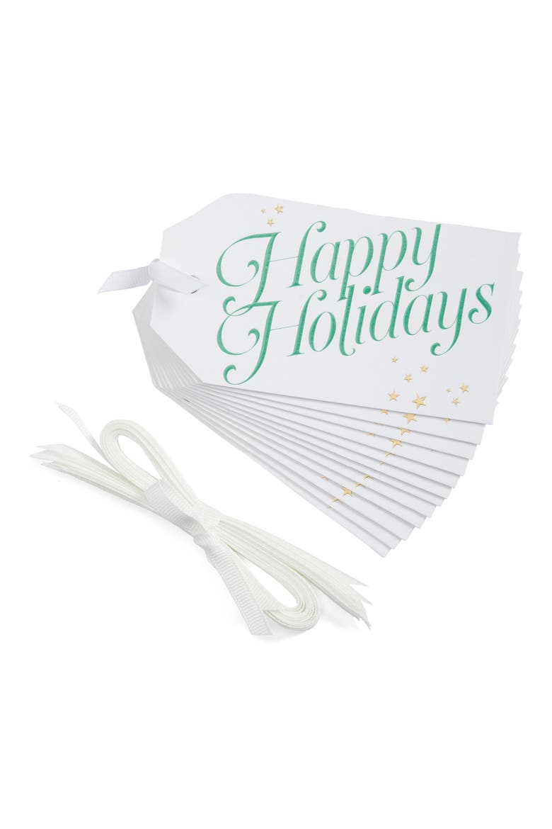 12-Pack Holiday Gift Tags, Main, color, HAPPY HOLIDAYS