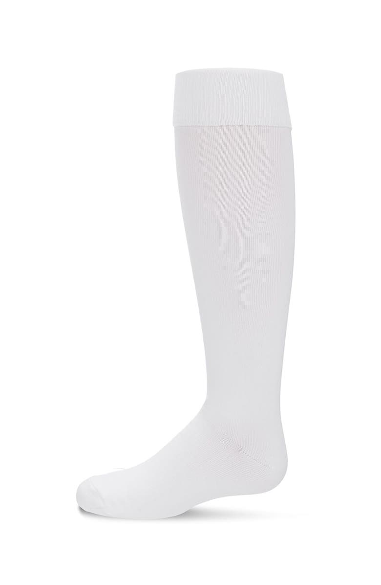 MeMoi Cuffed Opaque Knee High Socks, Alternate, color, White