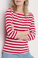 Seasalt Cornwall Sailor Stripe Three Quarter Sleeve Organic Cotton T-Shirt