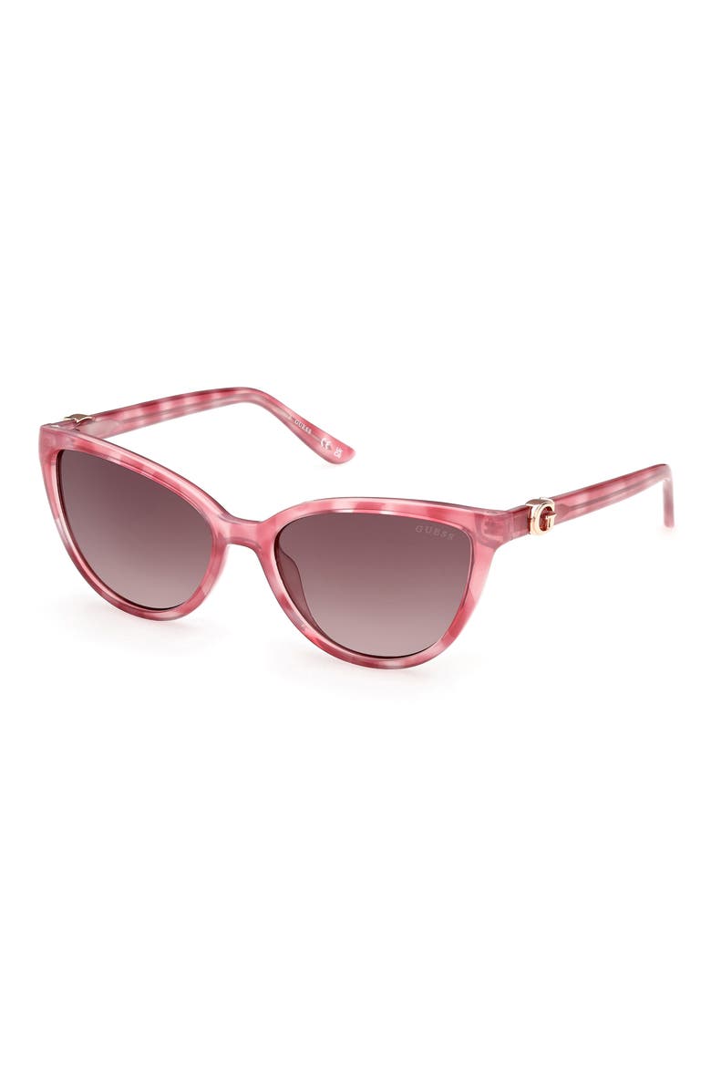 Cat Eye Sunglasses, Alternate, color, PINK / GRADIENT BROWN