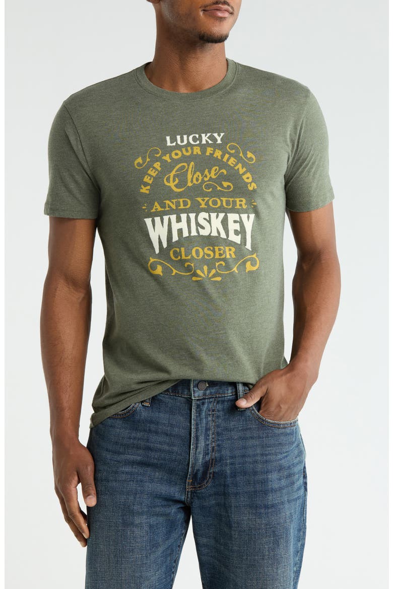 Lucky Whiskey Graphic T-Shirt, Main, color, RIFLE GREEN