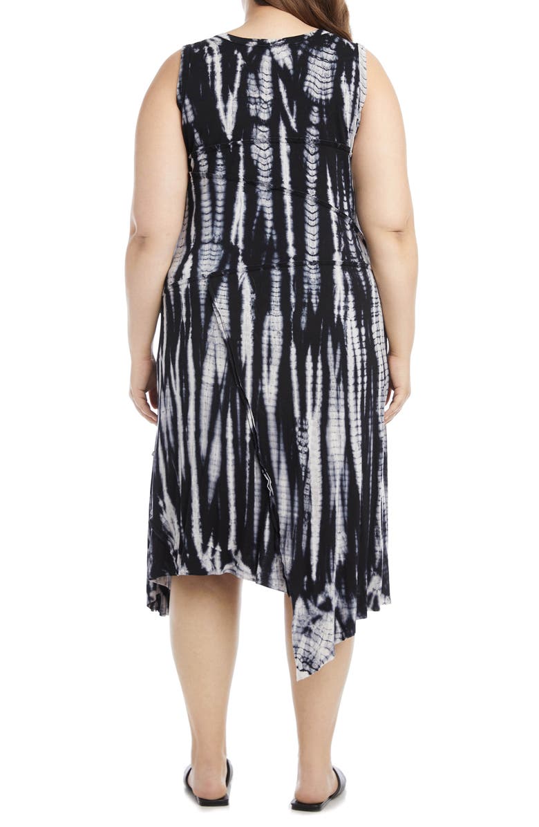 Karen Kane Tie Dye Seamed Asymmetrical Dress, Alternate, color,