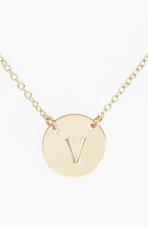 14k-Gold Fill Anchored Initial Disc Necklace