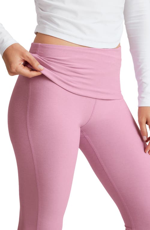 Shop Beyond Yoga Space Dye Foldover Pants In Pink Haze Heather