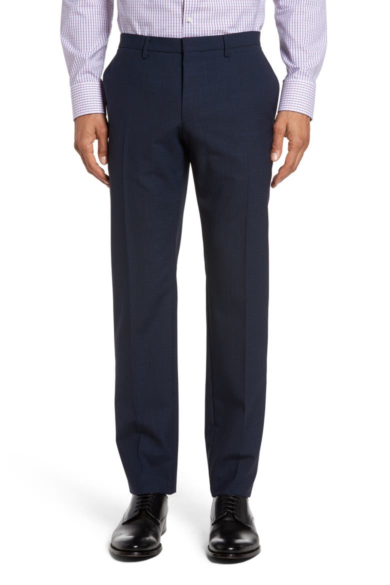 Reyno/Wave 12 Extra Trim Fit Houndstooth Wool Suit, Alternate, color, NAVY