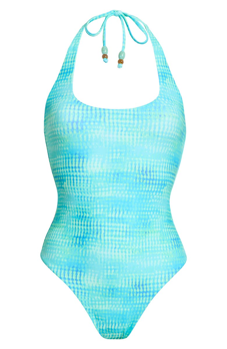 Kulani Kinis Halter One-Piece Swimsuit, Alternate, color, Summer Seas