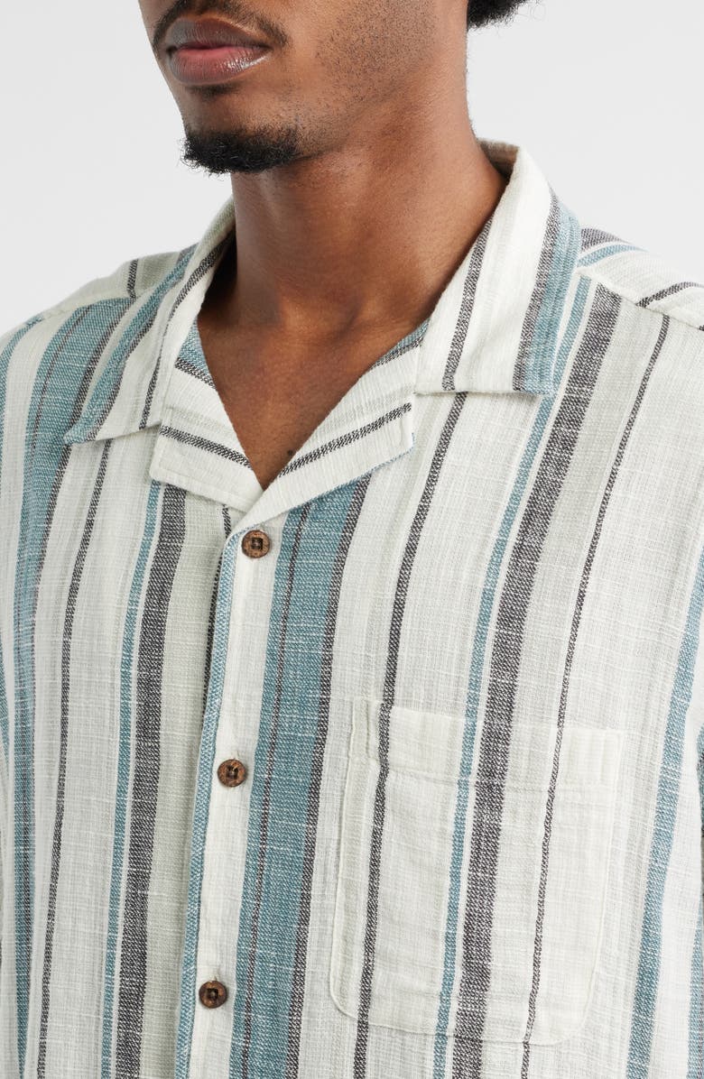BDG Urban Outfitters Stripe Cotton Gauze Camp Shirt, Alternate, color, 