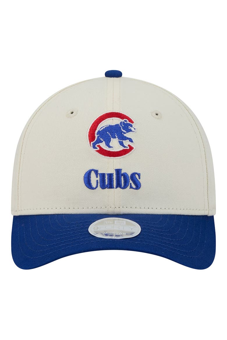 Women's New Era Cream/Royal Chicago Cubs Primary 9FORTY M-Crown Adjustable Hat, Alternate, color, Cream