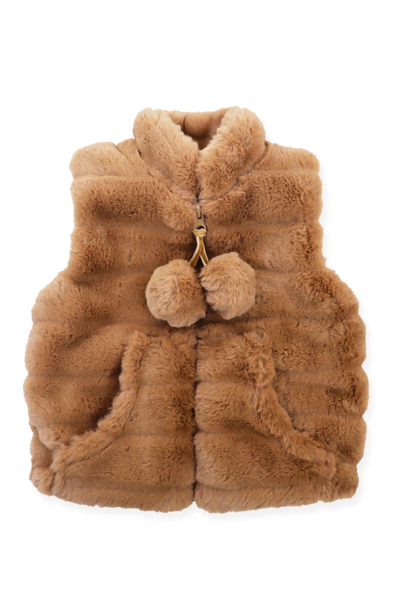 Widgeon Faux Fur Zip Front Vest, Main, color, Chocolate Eclair