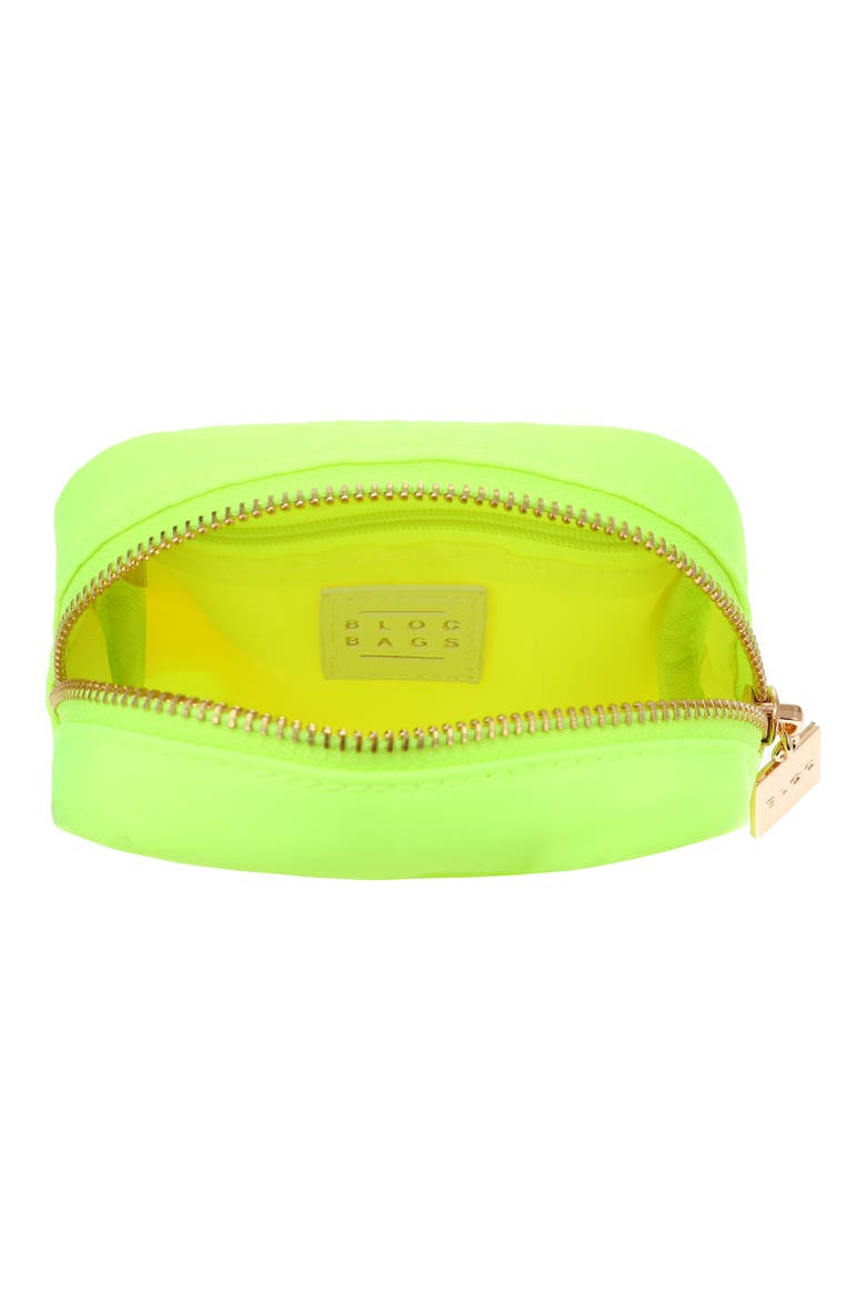 Mini Lightning Bolt Cosmetics Bag, Alternate, color, NEON YELLOW