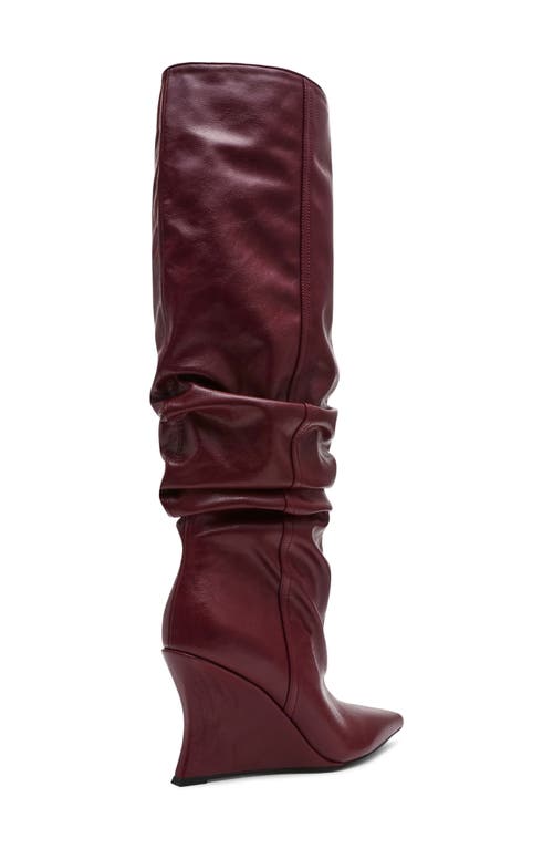 Steve Madden Distortion Knee High Boot In Burgundy