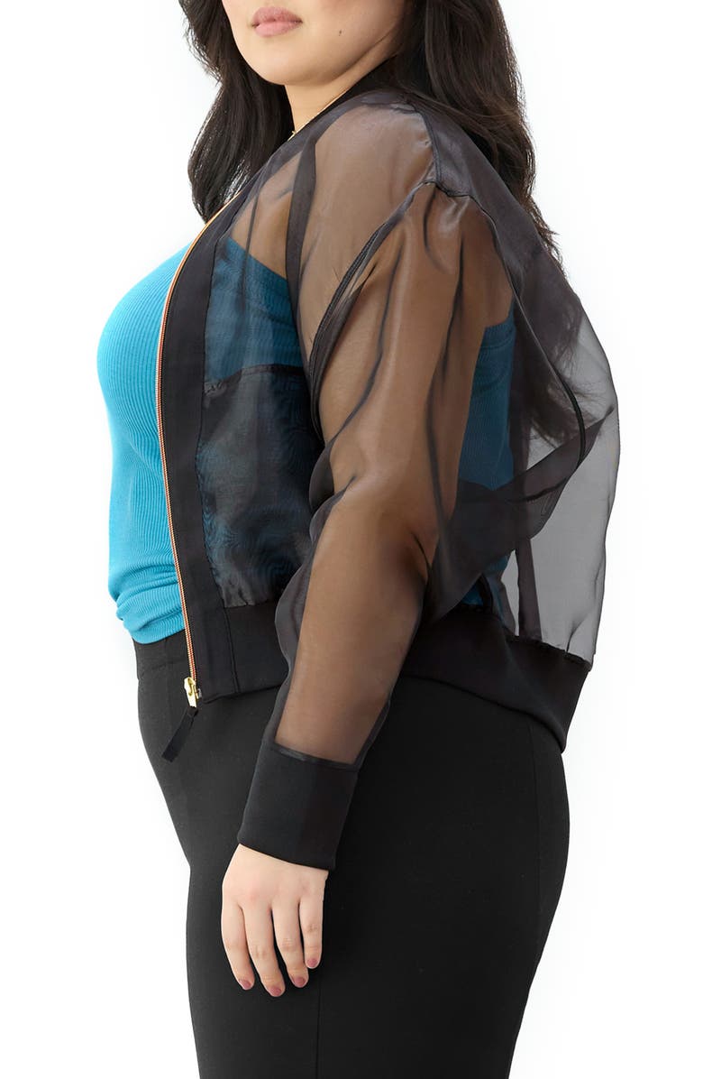 GSTQ Sheer Bomber Jacket, Alternate, color,