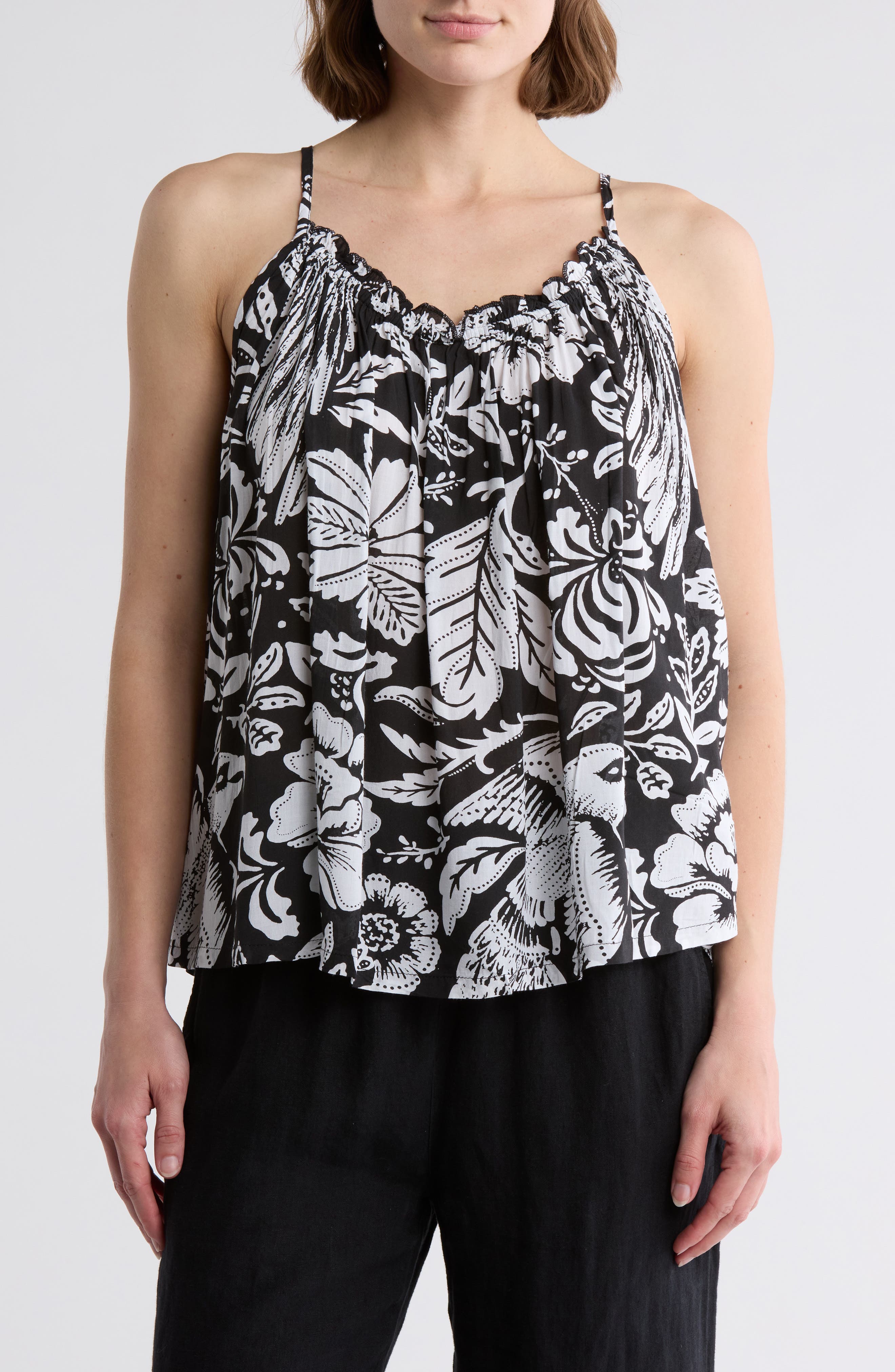 Elan Floral Flowy Cover-Up Camisole
