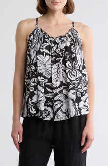 Elan Floral Flowy Cover-Up Camisole