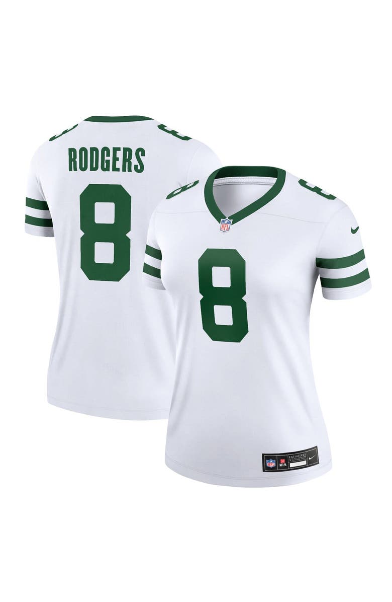 Nike Women's Nike Aaron Rodgers Spotlight White New York Jets Alternate Legend Player Jersey, Main, color, 