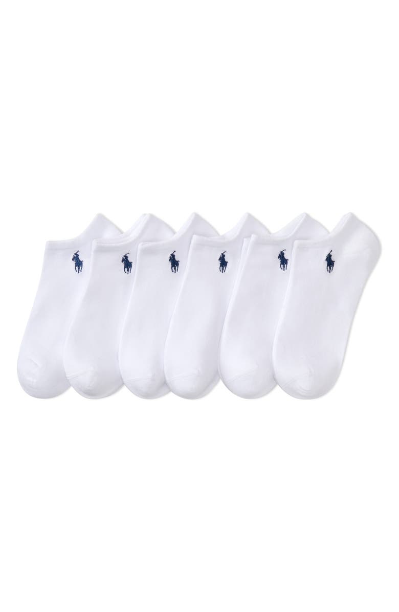 Polo Ralph Lauren Assorted 6-Pack Ankle Socks, Main, color, White