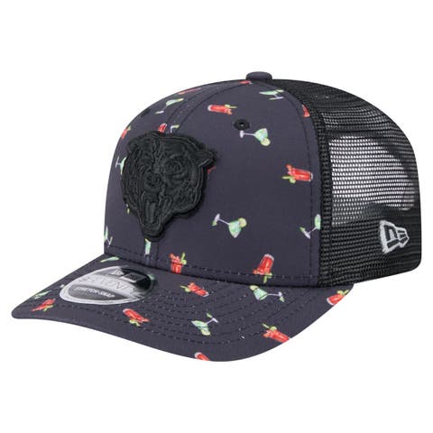 Men's New Era  Navy/Black Chicago Bears Adventure Drinks Pattern 9SEVENTY Stretch-Snap Hat