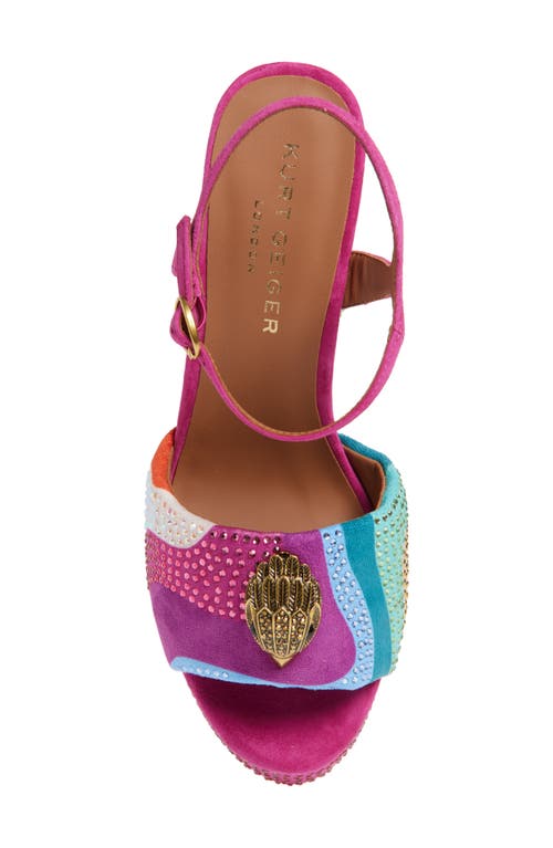 Kurt Geiger London Kensington Ankle Strap Platform Sandal In Pink Multi