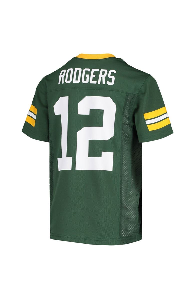 Outerstuff Youth Aaron Rodgers Green Green Bay Packers Replica Player Jersey, Alternate, color, 