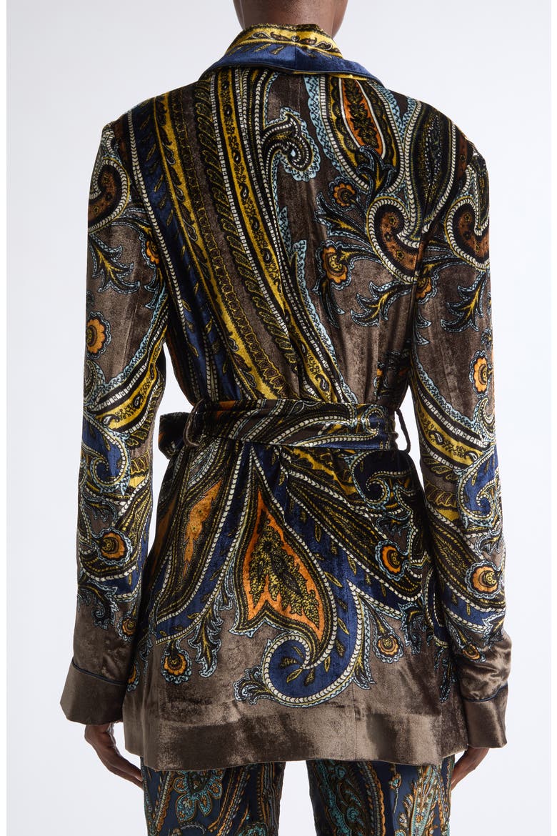 Paisley Velvet Wrap Jacket, Alternate, color, PRINTED BROWN BASE
