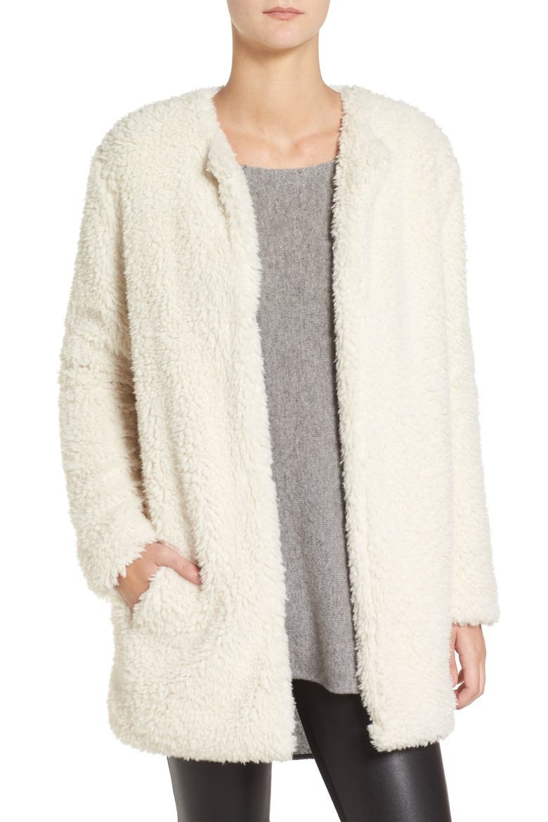 BB Dakota Merrill Faux Fur Jacket, Main, color, IVORY