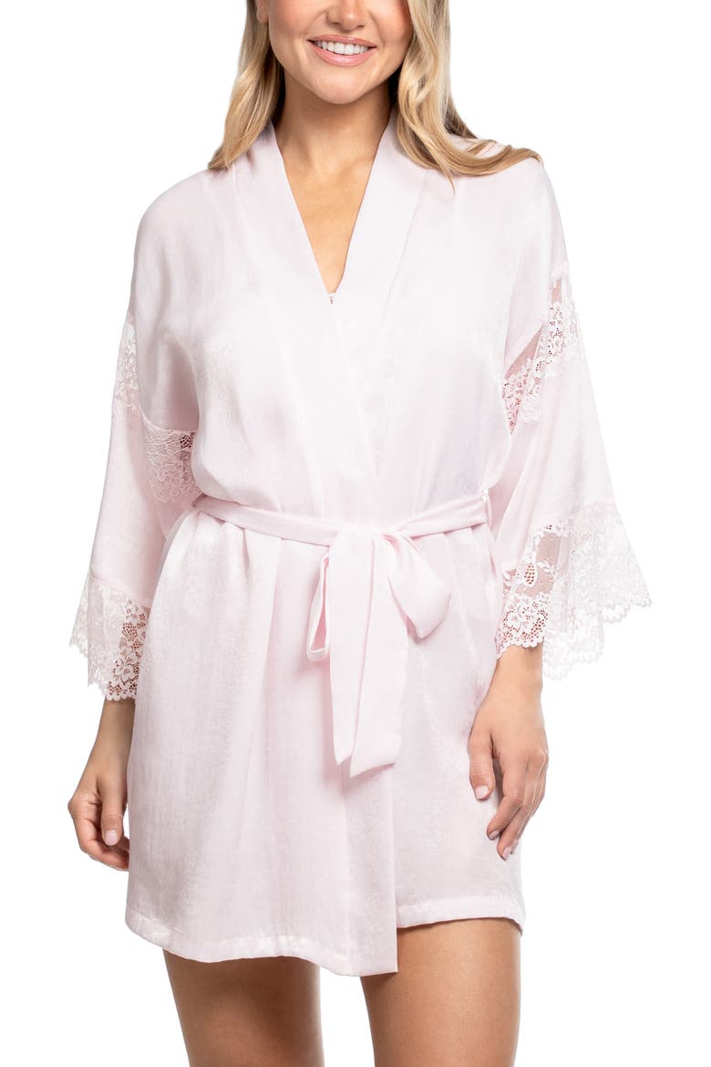 Maxine Lace Trim Robe, Main, color, ROSE