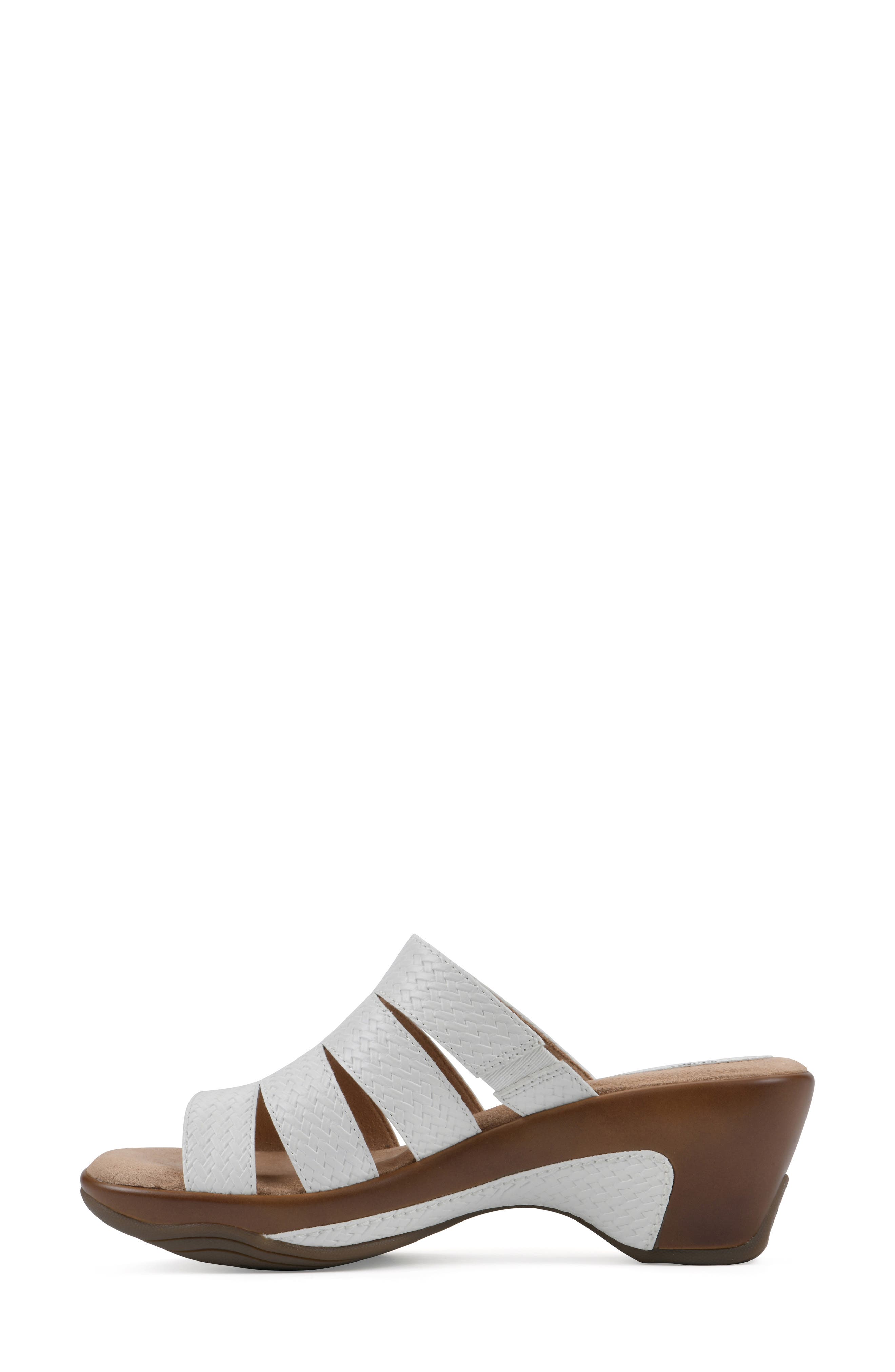 White Mountain Footwear Valora Wedge Sandal, Alternate, color, White Woven