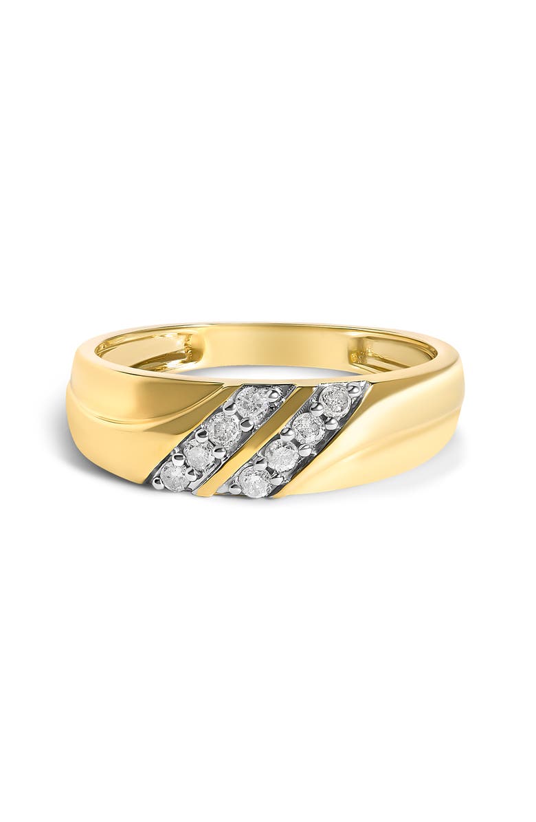 Haus of Brilliance Men's 14K Yellow Gold Plated Sterling Silver 1/4 Cttw Diamond Two Row Channel Band Ring, Main, color, Yellow Gold Over Silver