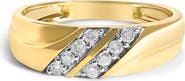 Haus of Brilliance Men's 14K Yellow Gold Plated Sterling Silver 1/4 Cttw Diamond Two Row Channel Band Ring