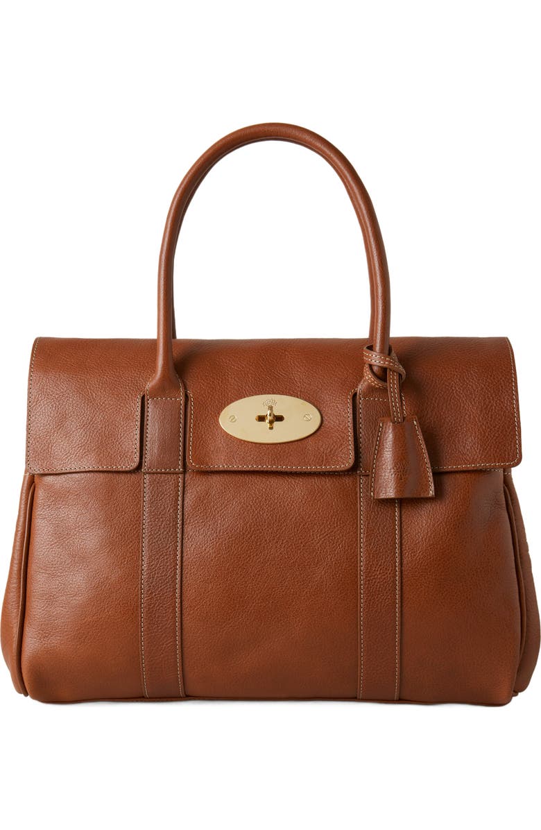 Mulberry Bayswater Leather Satchel, Main, color, Oak