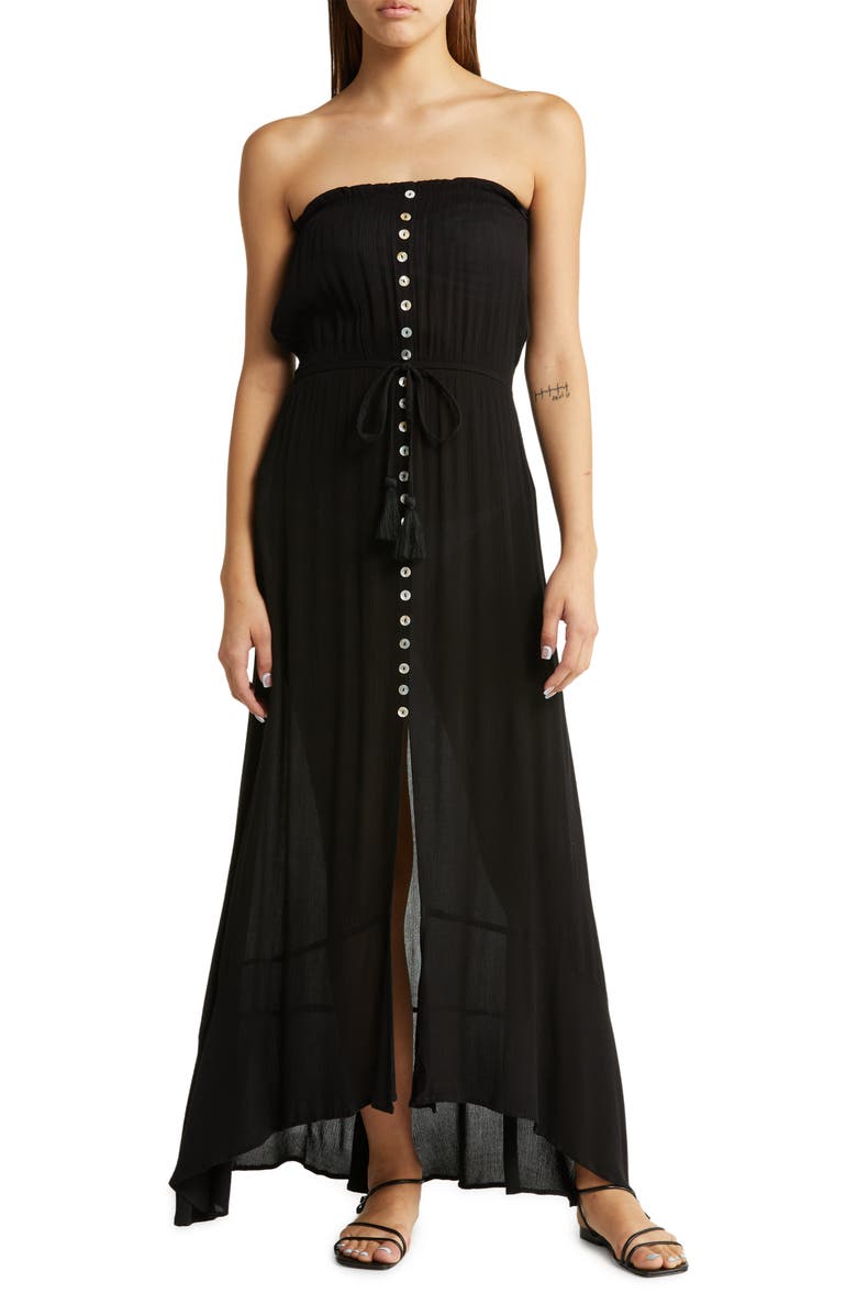 Elan Strapless Maxi Cover-Up Dress, Main, color, 