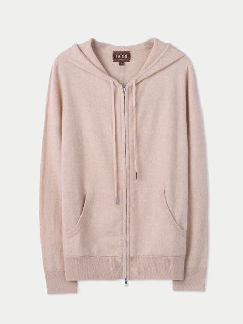 Woman Zipper Hoodie With Smiley Pocket